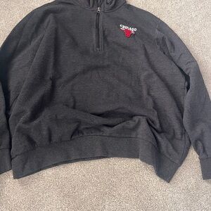 Chicago Bulls Black Quarter-Zip Sweater